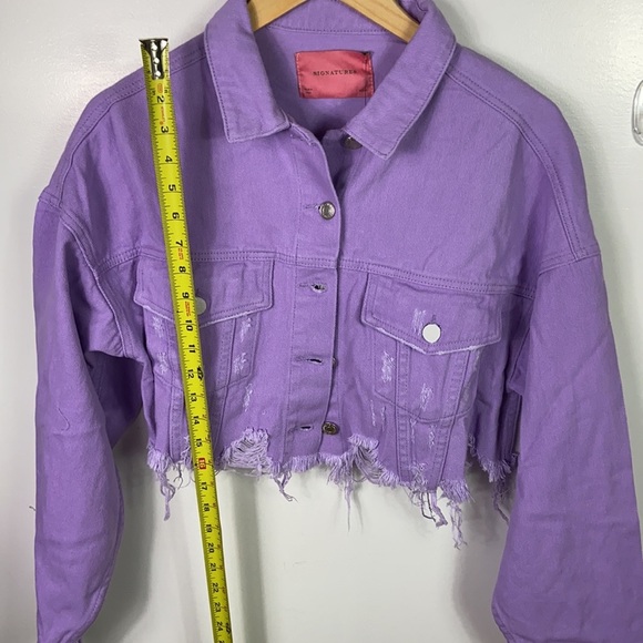 Lavender cropped jean jacket - Picture 6 of 7
